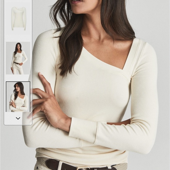 Reiss Carly asymmetric jersey top - Picture 2 of 7